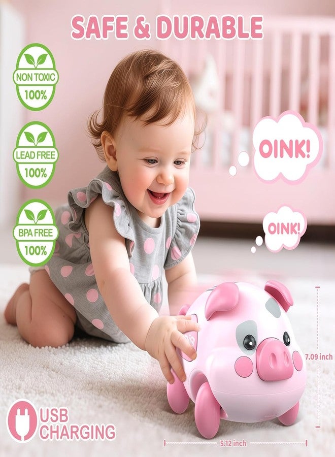 OCHIDO Baby Toy 6-12 Months, Musical Piggy Crawling Infant Toys with Light, 6 Month Old Toys for Tummy Time Development, Christmas Birthday Gifts for Boy Girl 7 8 9 10 11 Month 0-1 Year Old - Image 2